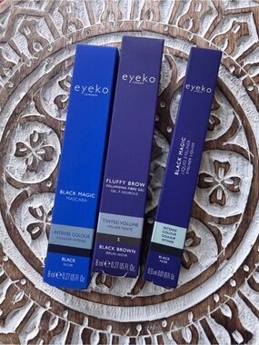 Eyeko Bundle! Mascara, Liquid Eye Liner and Fluffy Brow. FULL size products. NIB